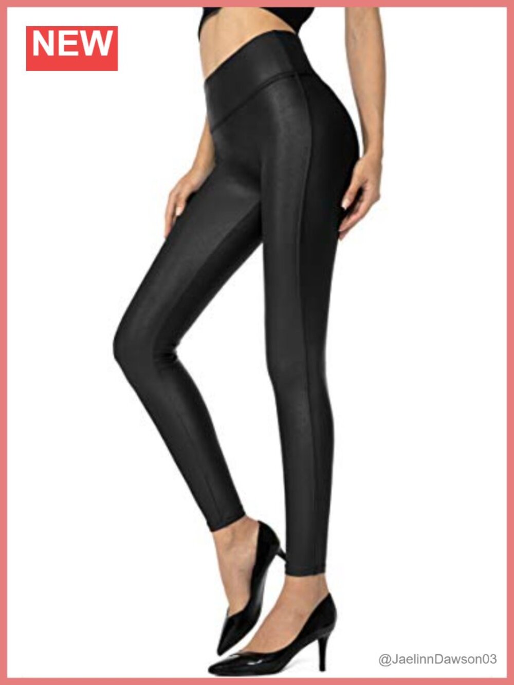Faux Leather Leggings High Waisted Tummy Control Pleather Pants